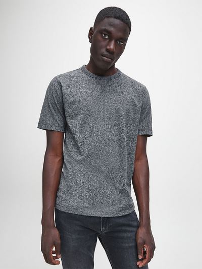 Calvin Klein Ruhák HU528633 | Calvin Klein Organic Cotton Badge Férfi Póló Fekete